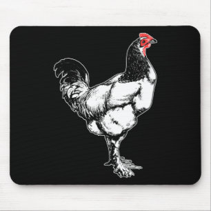 Alfombrilla De Ratón Diseño de gallo de granja vintage minimalista _4