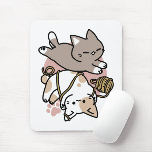 Alfombrilla De Ratón Diseño de gatos lindos y juguetones – Arte diverti