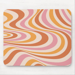 Alfombrilla De Ratón Diseño de giro abstracto rosa y naranja