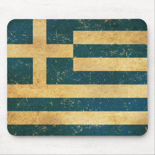 Alfombrilla De Ratón Diseño de Grunge de la bandera griega