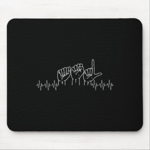 Alfombrilla De Ratón Diseño de Heartbeat ASL para ASL Lover Deaf Day Aw