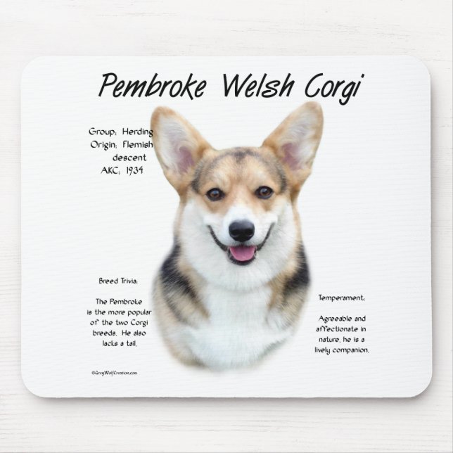 Alfombrilla De Ratón Diseño de historia de Pembroke Welsh Corgi (Frente)