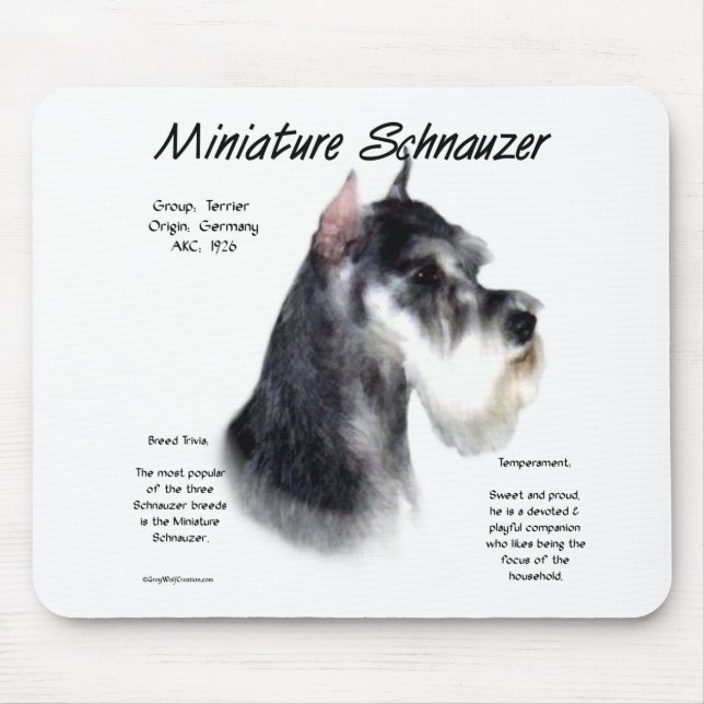 Alfombrilla De Ratón Diseño de historia de Schnauzer en miniatura (Frente)