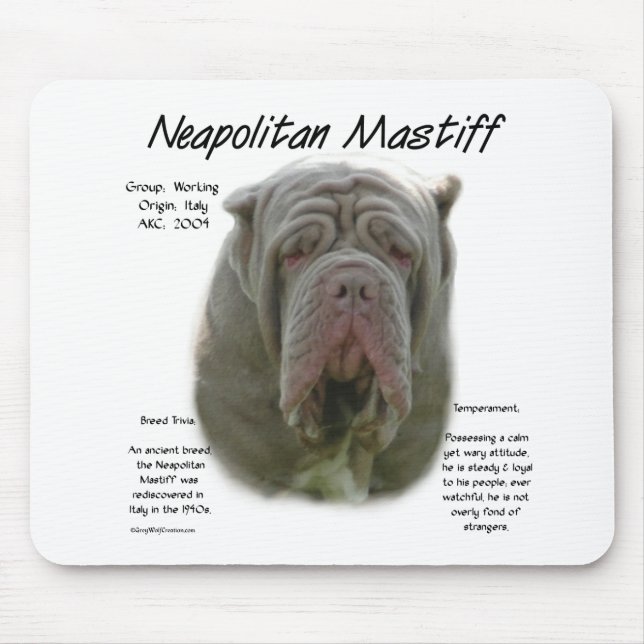 Alfombrilla De Ratón Diseño de historia napolitana de Mastiff (tawny) (Frente)