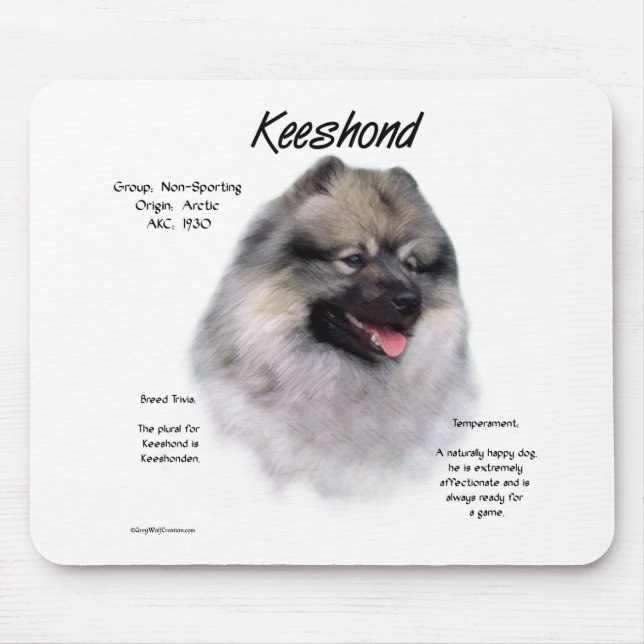 Alfombrilla De Ratón Diseño de historial de Keeshond (Frente)