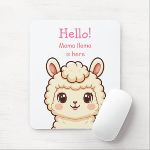 Alfombrilla De Ratón Diseño de ilustración de llama adorable