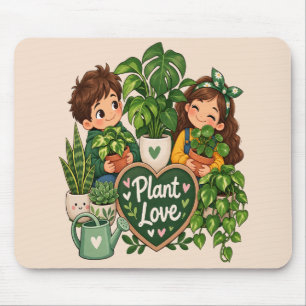 Alfombrilla De Ratón Diseño de jardinería amoroso de plantas lindo