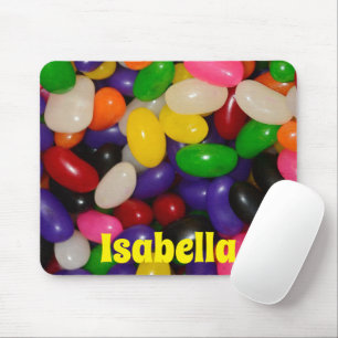 Alfombrilla De Ratón Diseño de Jelly Bean Colorido con Nombre Personali