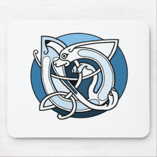 Alfombrilla De Ratón Diseño de Knotwork del Celtic - perro azul