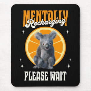 Alfombrilla De Ratón Diseño de Koala Introvertido Recargándose Mentalme