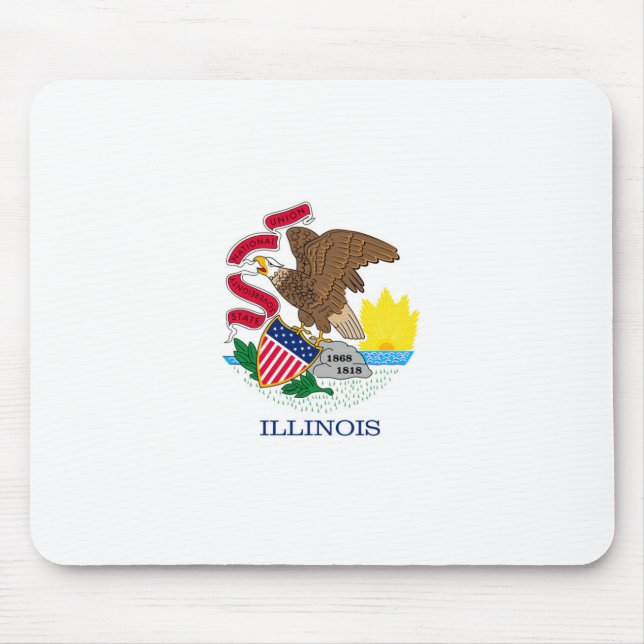 Alfombrilla De Ratón Diseño de la bandera del estado de Illinois (Frente)