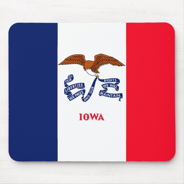 Alfombrilla De Ratón Diseño de la bandera del estado de Iowa (Frente)