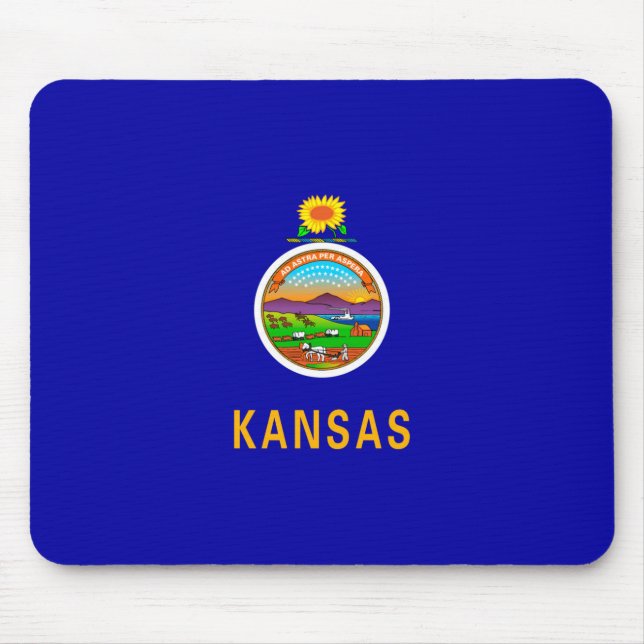 Alfombrilla De Ratón Diseño de la bandera del estado de Kansas (Frente)