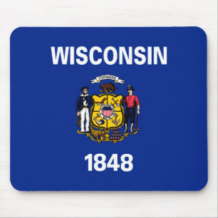 Alfombrilla De Ratón Diseño de la bandera del estado de Wisconsin