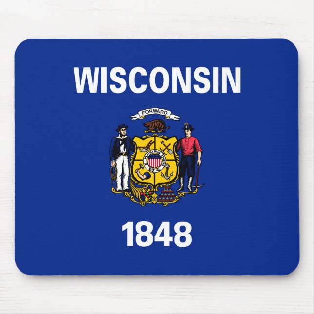 Alfombrilla De Ratón Diseño de la bandera del estado de Wisconsin (Frente)