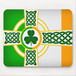Alfombrilla De Ratón Diseño de la bandera irlandesa celta para la almoh
