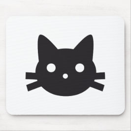 Alfombrilla De Ratón Diseño de la cabeza del gato negro