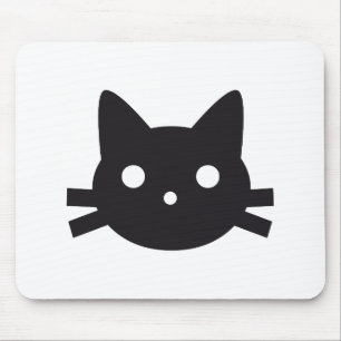 Alfombrilla De Ratón Diseño de la cabeza del gato negro