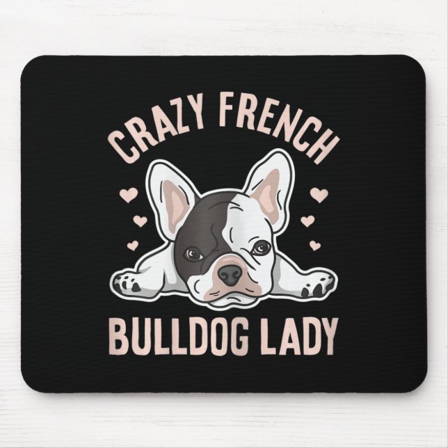 Alfombrilla De Ratón Diseño de la dama de Bulldog francesa para tu espo (Frente)
