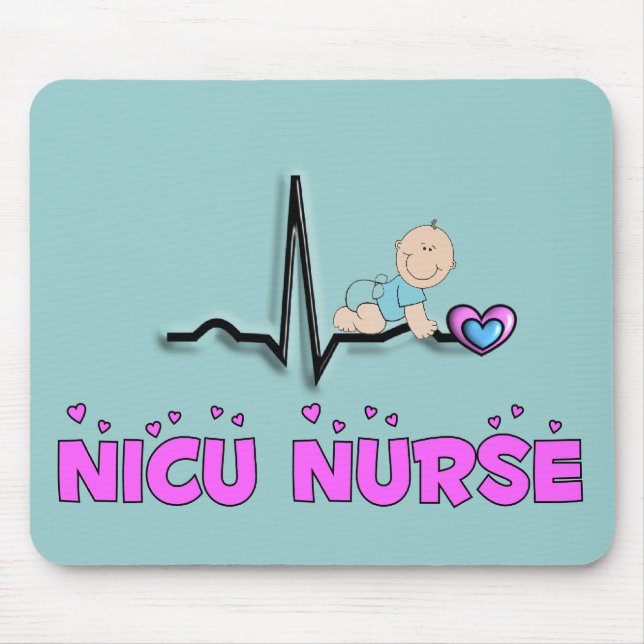Alfombrilla De Ratón Diseño de la enfermera QRS de NICU (Frente)