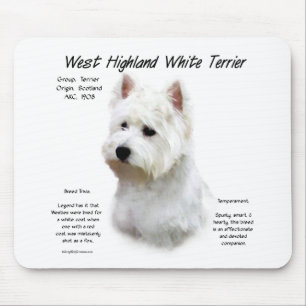 Alfombrilla De Ratón Diseño de la historia de Terrier blanco de monta