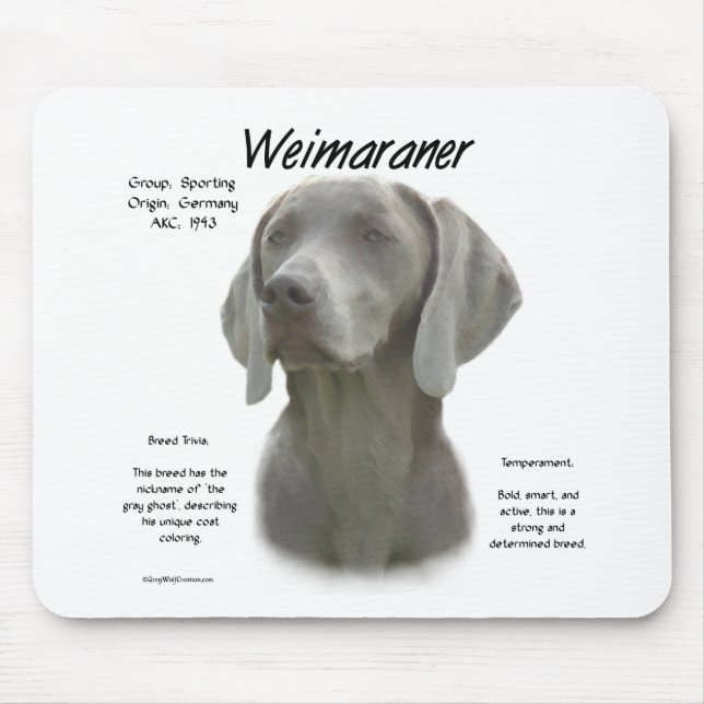 Alfombrilla De Ratón Diseño de la historia de Weimaraner (Frente)