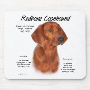 Alfombrilla De Ratón Diseño de la historia del Coonhound de Redbone
