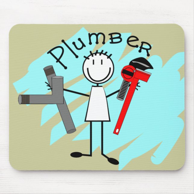 Alfombrilla De Ratón Diseño de la persona del palillo del fontanero (Frente)