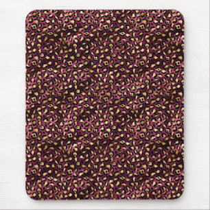 Alfombrilla De Ratón Diseño de la serie Burgundy y Gold Leopard 1