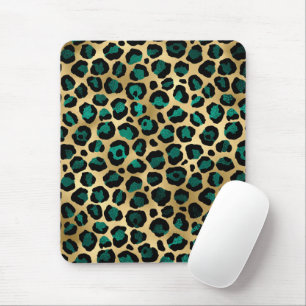 Alfombrilla De Ratón Diseño de la serie Leopardo Teal y Gold 14