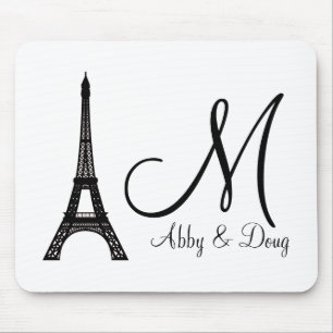 Alfombrilla De Ratón Diseño de la torre DIY Monogram Eiffel