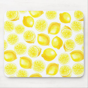 Alfombrilla De Ratón Diseño de limones acuarelas
