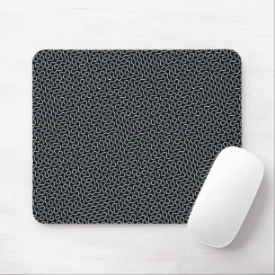 Alfombrilla De Ratón Diseño de líneas onduladas en blanco y negro