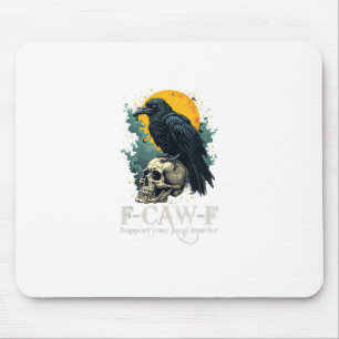 Alfombrilla De Ratón Diseño de Luna Calavera Divertida F-Caw-F Cuervo