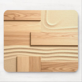 Alfombrilla De Ratón Diseño de madera geométrica sobre arena