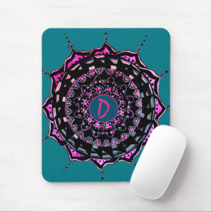 Alfombrilla De Ratón Diseño de Mandala inicial de personalizado