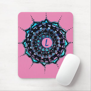 Alfombrilla De Ratón Diseño de Mandala inicial de personalizado