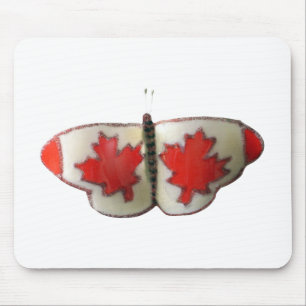 Alfombrilla De Ratón Diseño de mariposa de bandera canadiense