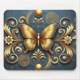 Alfombrilla De Ratón Diseño de Mariposa Dorada