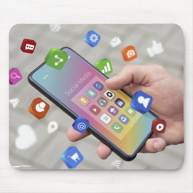 Alfombrilla De Ratón Diseño de medios sociales de moda (Frente)