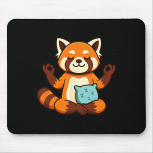 Alfombrilla De Ratón Diseño de meditación zen de yoga de panda rojo