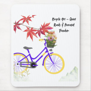Alfombrilla De Ratón Diseño de Motivación de Bicicleta Floral