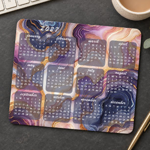 Alfombrilla De Ratón Diseño de patrón de arte jaspeado colorido Calenda