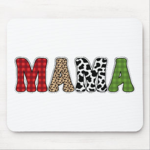 Alfombrilla De Ratón Diseño de patrón de cuadros de Mama Christmas