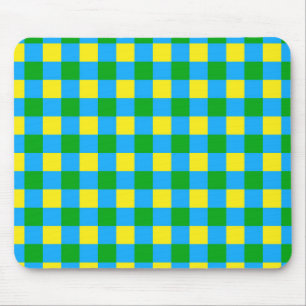 Alfombrilla De Ratón Diseño de patrón de placa de cheque amarillo verde