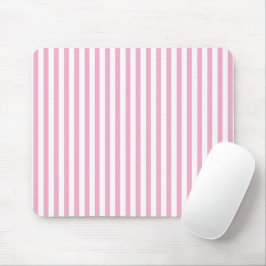 Alfombrilla De Ratón Diseño de Patrón de Raya Vertical Rosa Blanco