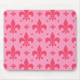Alfombrilla De Ratón Diseño de patrones de flor rosado de lis