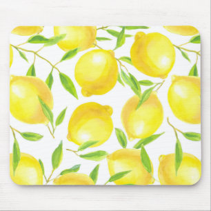Alfombrilla De Ratón Diseño de patrones de lémones y hojas
