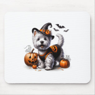 Alfombrilla De Ratón Diseño de perros de Halloween Westie Tee West Terr