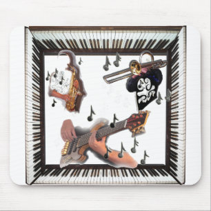 Alfombrilla De Ratón Diseño de Piano Trombone de Guitarra Saxófona